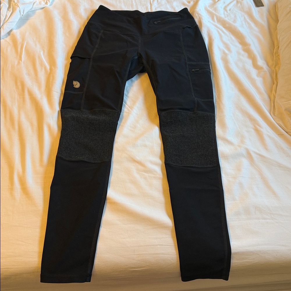 Fjallraven Abisko Trekking Tights Womens Large Black Outdoor Hiking Stretch